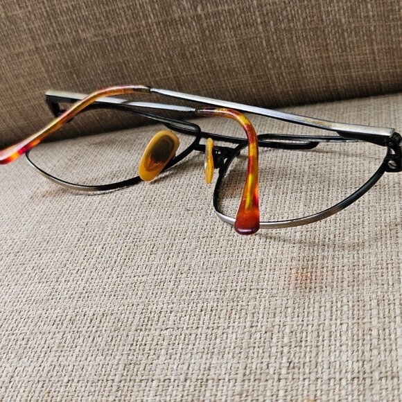 Vintage Stetson Men Eyeglasses Frame Black/Gold Tone Zyloware Eye Wear Glasses - Picture 5 of 12